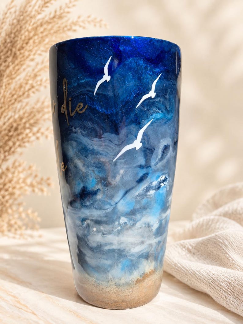 Premium Thermobecher "Meer für die Seele" (650ml) – Handgemachtes Ozean-Unikat 🌊💙