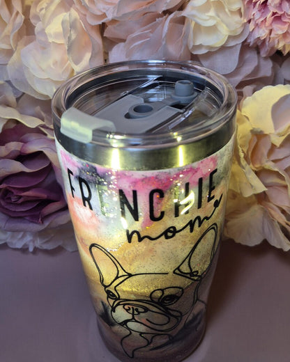 Thermobecher "Frenchie Mom" – Edelstahl Tumbler mit French Bulldog Motiv & Deckel