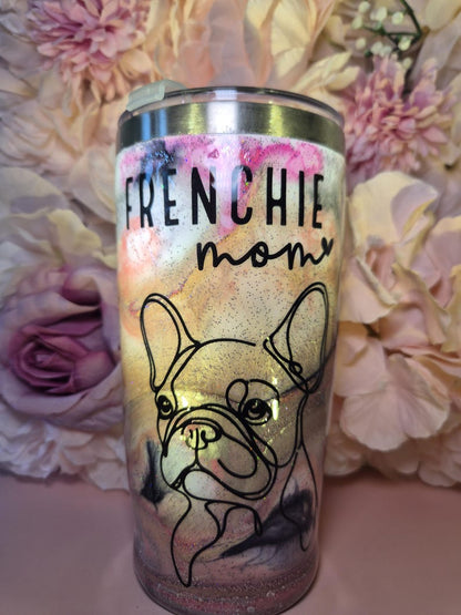 Thermobecher "Frenchie Mom" – Edelstahl Tumbler mit French Bulldog Motiv & Deckel