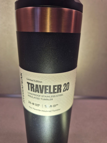 Hydrapeak Traveler 20 – Schwarz/Kupfer – ca. 590 ml – individuell veredelt & personalisiert