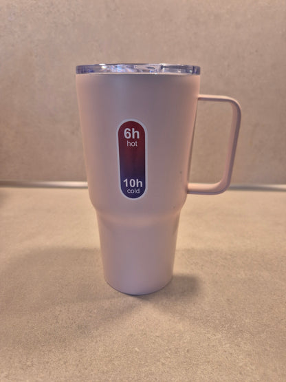 Kaffeebecher 600 ml – Rosa | Edelstahl-Thermobecher individuell veredelt